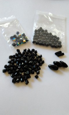 Assorted Loose Beads for Jewelry Making, Lots Of Black With Some Gray.