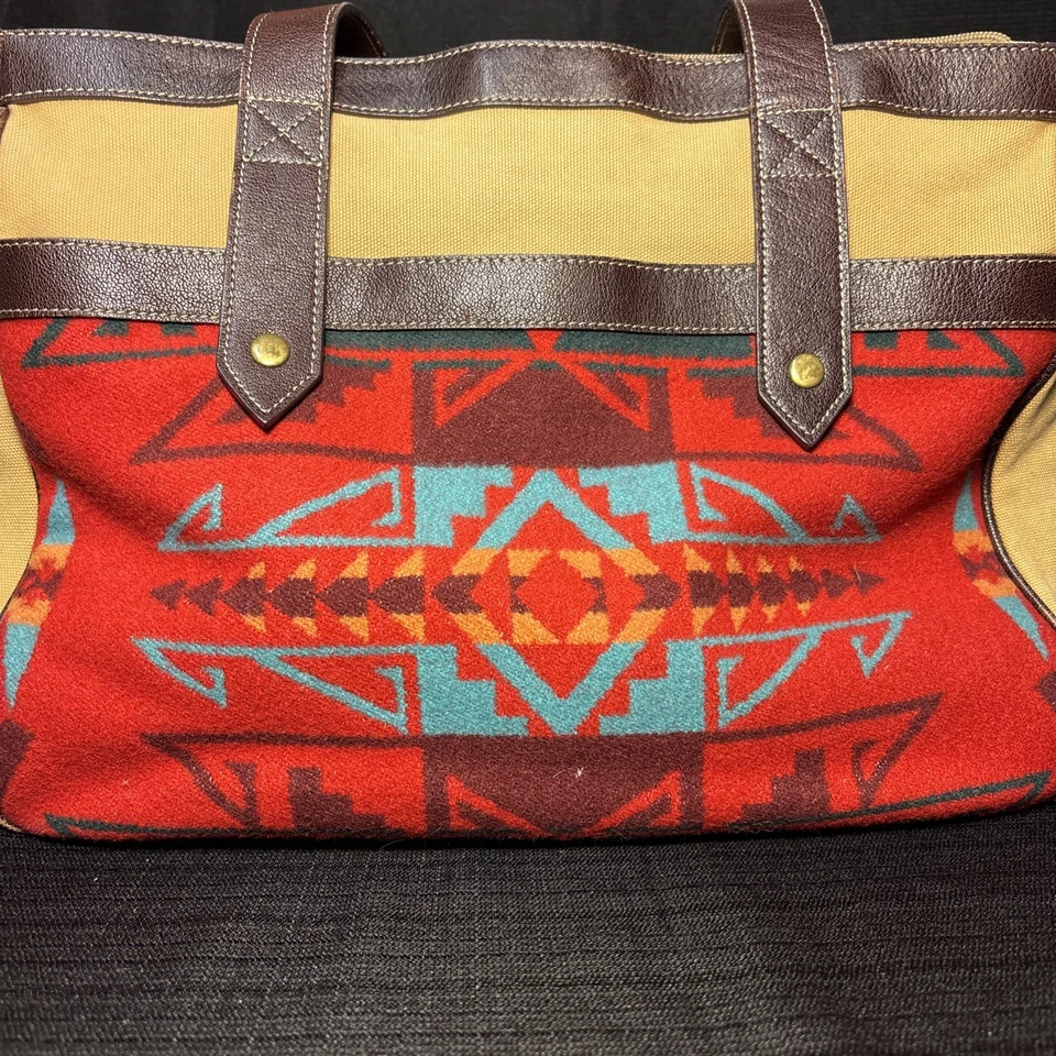 Pendleton Large Tote Bag Southwest Design, Wool Leather - Image 3 of 4