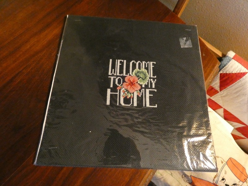 Welcome to My Home Cross Stitch Panel Hand Sewn