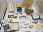 Vintage-Bold Gold Tone Jewelry Lot MONET, NAPIER, TRIFARI and unmarked.