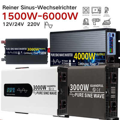 Reiner Sinuswellenwechselrichter 3000W-6000W DC 12V 24V AC 220V Auto-Konverter