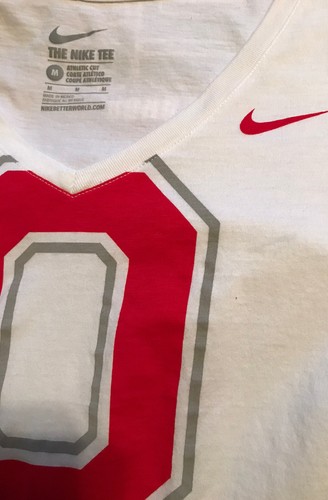 Nike Ohio State Mädchen V-Ausschnitt weiß Langarm "Nike Tee" Gr. M - Bild 5 von 7