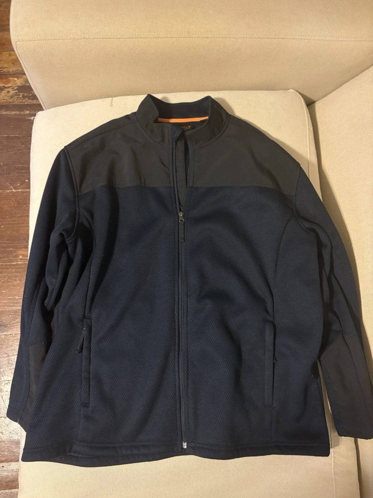 Ridgecut Toughwear Jacket Mens XXL 2XL Brown Black Full Zip Mock Neck Pockets