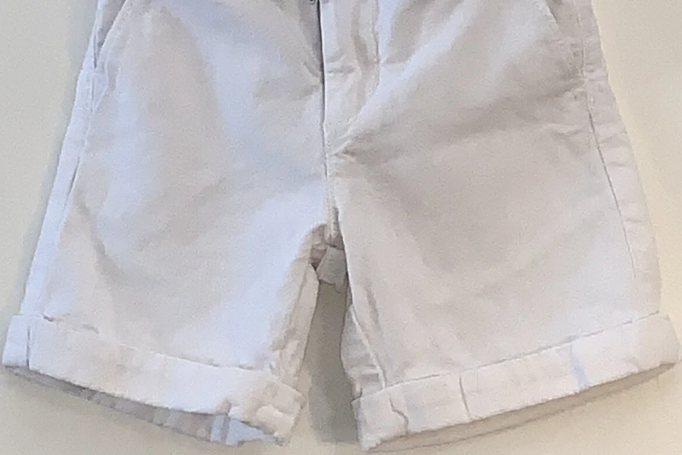 Pantalones Cortos Gymboree Bebé Niña 12-18M Blanco Mezcla de Lino Cintura Ajustable Corbata Frontal Foto 4 de 4