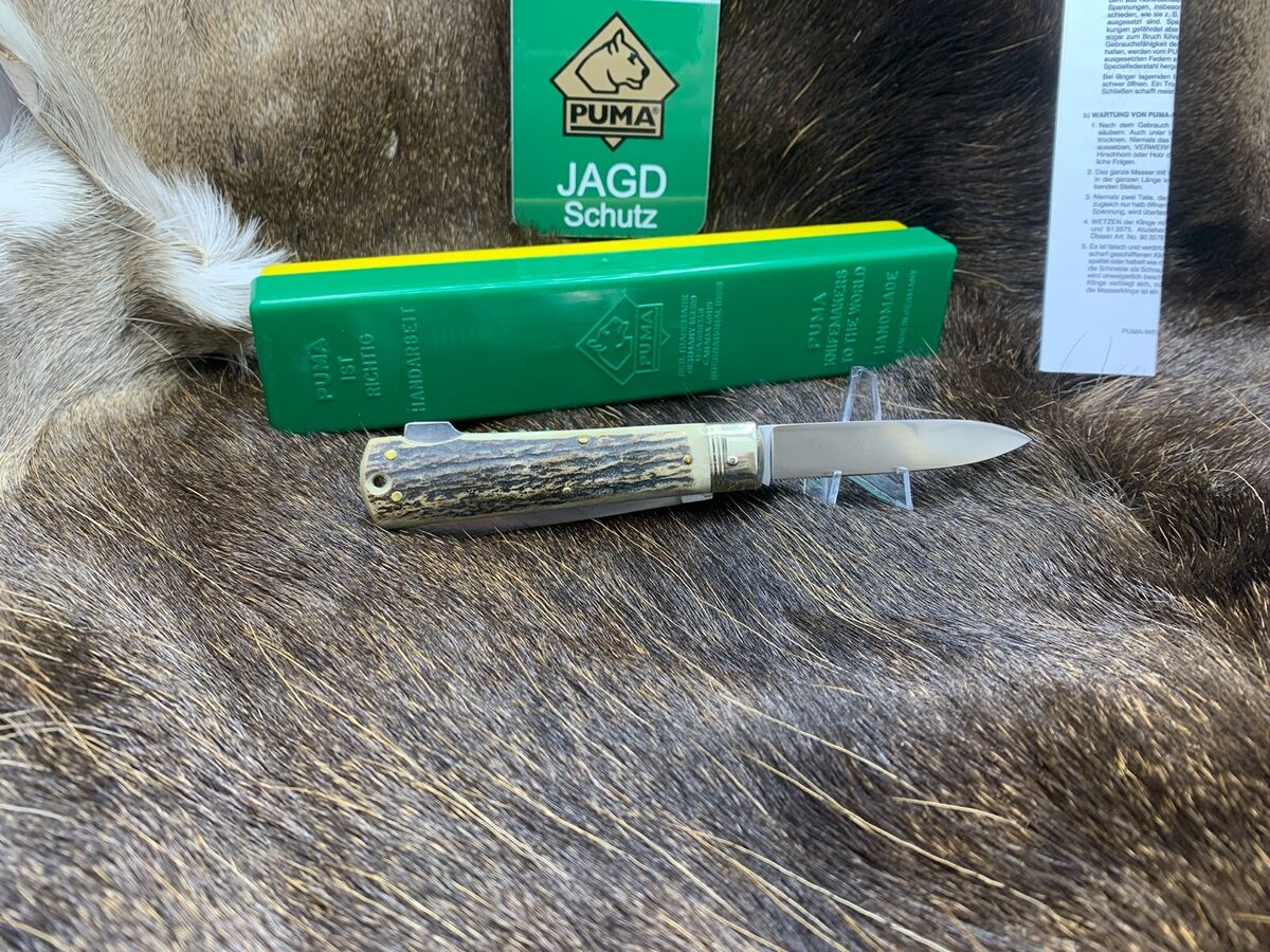 Pre 1964 Vintage Puma 943 Jagdmesser Knife With Stag Handles Pre 1964 Vintage Puma 943 Jagdmesser Knife With Stag Handles