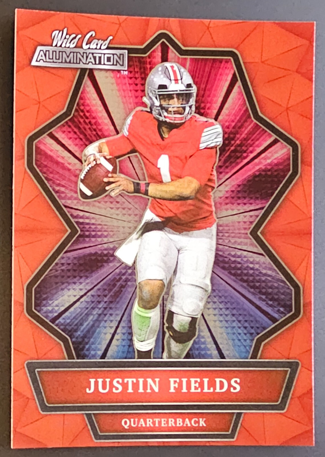 Justin Fields 2021 Wild Card Alumination Red Holo #ABC-2 Ohio State Buckeyes RC