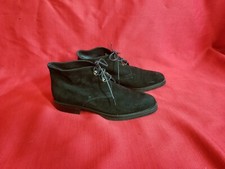 Vintage 90s Joan David Black Suede Lace Up Minimalist Ankle Boots Size 37 Or 7