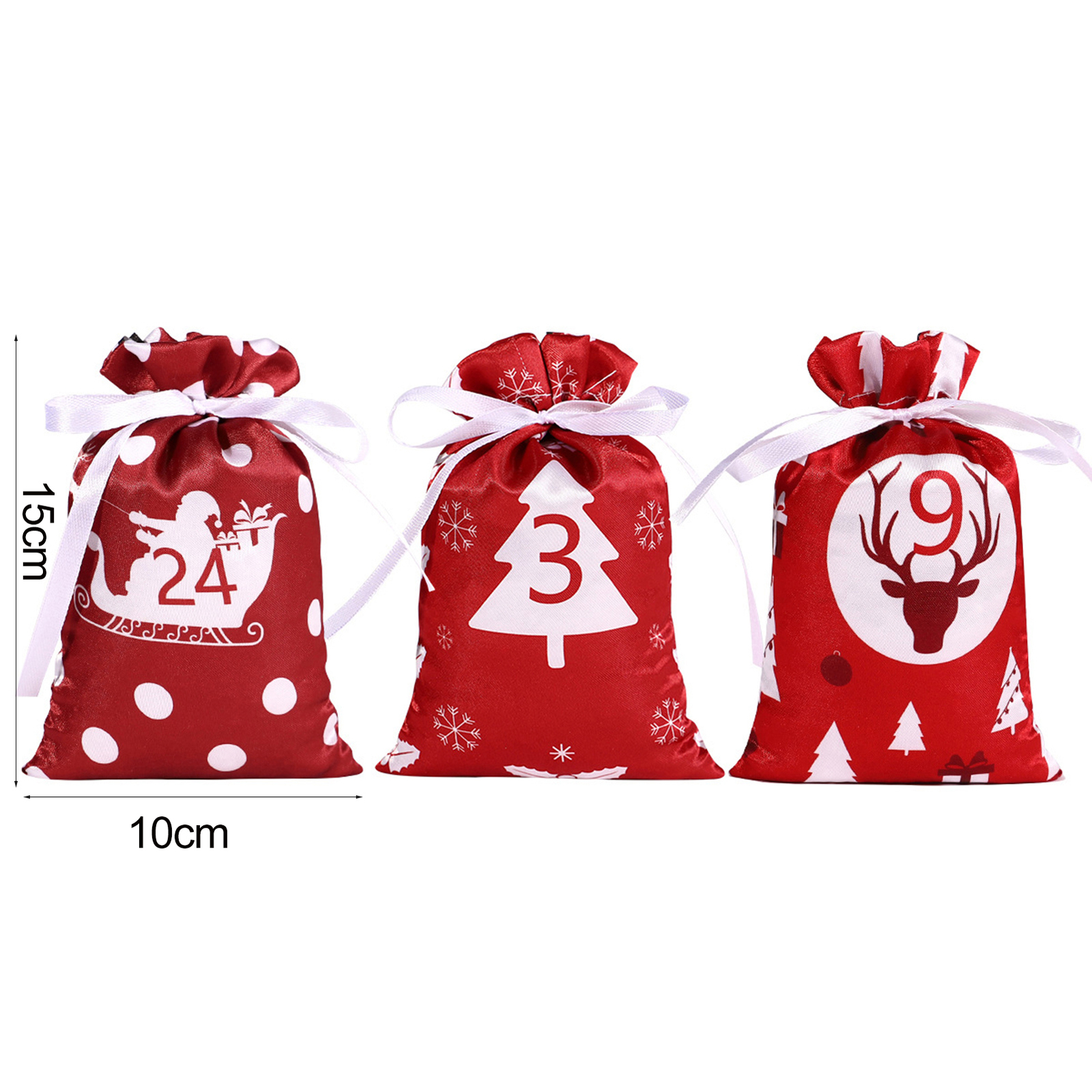 1 Set Christmas Countdown Gift Bag Christmas Style Decorate Reusable