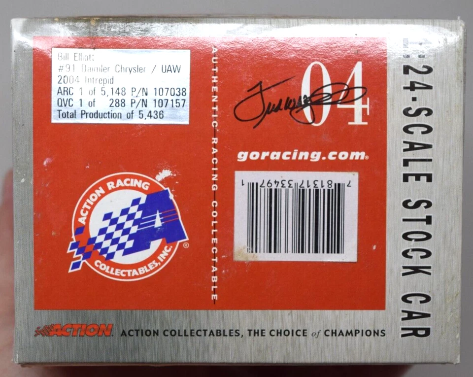Bill Elliot #91 Daimler Chrysler 2004 UAW Intrepid escala 1:24 acción diecast Foto 4 de 4