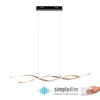 Led Pendellampe HöHenverstellbar Dimmbar Schwarz Gold Geschwungen Warmweiß