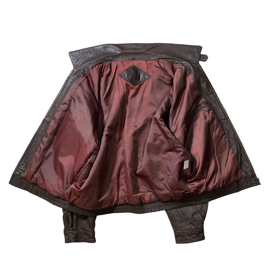80s Lamb Nappa Leather Flight Jacket Brown size XL-/Japan 80s Lamb Nappa Leather Flight Jacket Brown size XL-/Japan