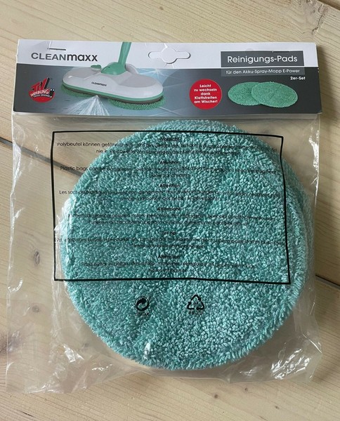 2X Reinigungs-Pads Ersatz Pads FüR Cleanmaxx Akku-Spray Mopp 360° SprüH Mop 2Er-image