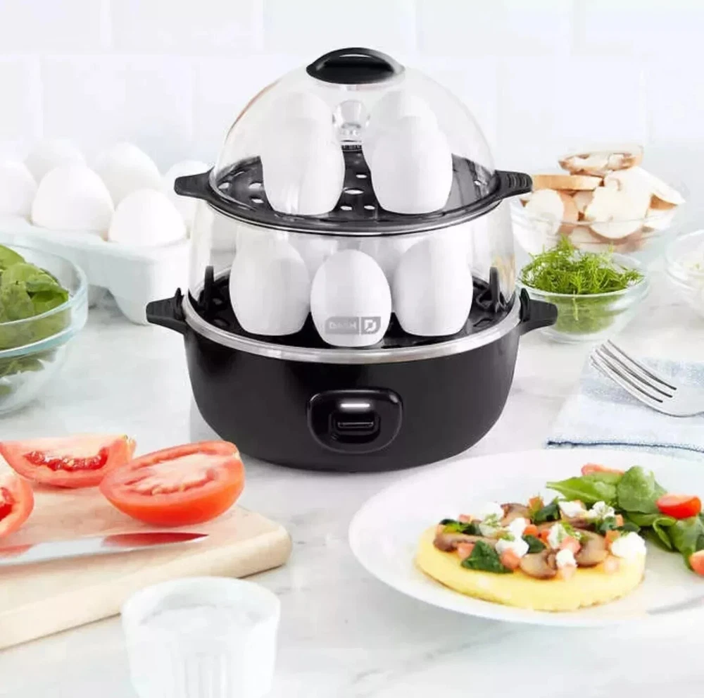 17-Piece Dash Egg Cooker & Steamer with 12-Egg Capacity, Piping Bag & 20+ Recipes 17-Piece Dash Egg Cooker & Steamer with 12-Egg Capacity, Piping Bag & 20+ Recipes