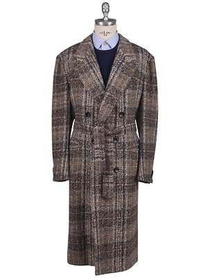 Kiton Multicolor Virgin Wool Cashmere Silk Overcoat TC347 Man