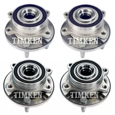 Front and Rear Wheel Bearings & Hubs Kit Timken For Police Interceptor Sedan FWD