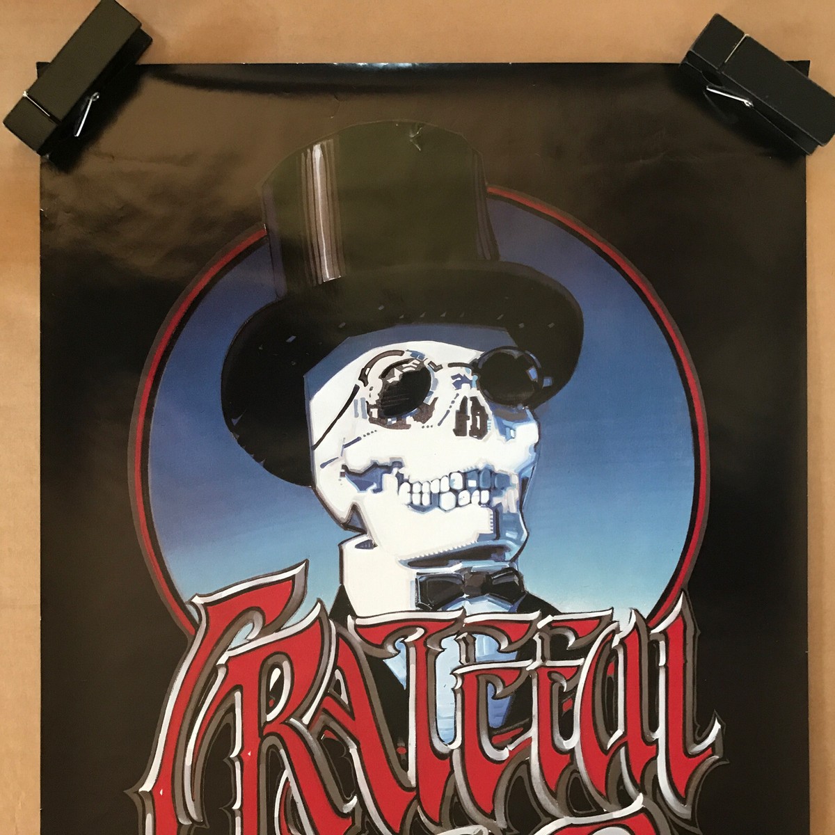 Vintage Original 1990 Grateful Dead Poster Skull Music Memorabilia