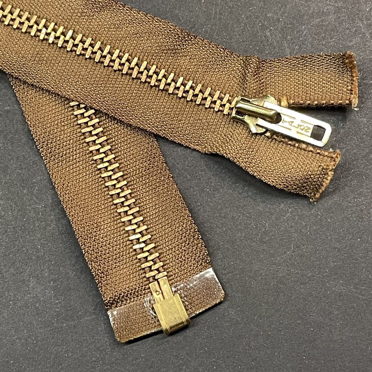 TALON Brass Jacket Zipper 22.5 Inch Cotton OPEN END Vintage TALON Brass Jacket Zipper 22.5 Inch Cotton OPEN END Vintage