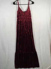 Romeo + Juliet Couture Velvet Maxi Dress Medium Crushed Empire Waist Holiday NEW
