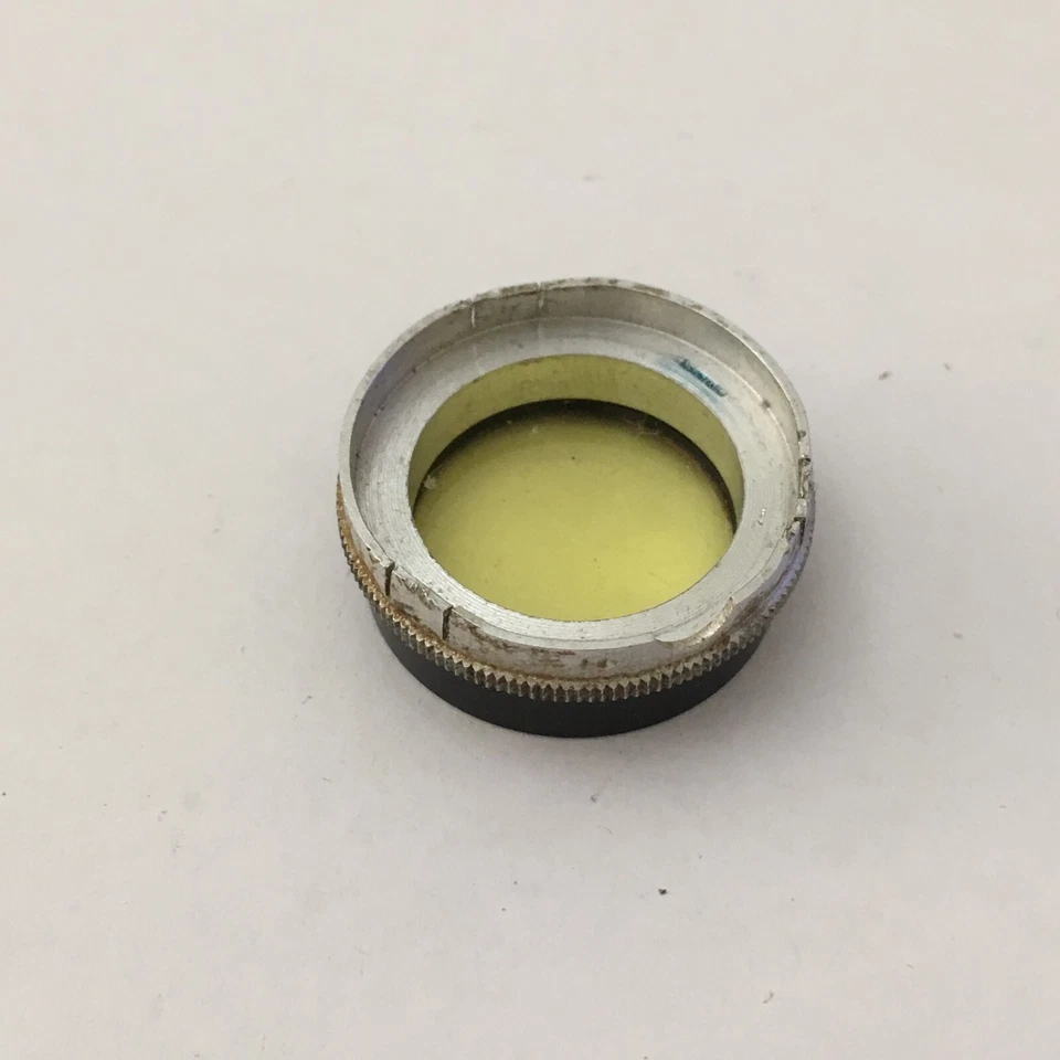 VINTAGE 25MM YELLOW PUSH ON METAL FILTER FRAME -FREE SHIPPING - Image 2 of 3