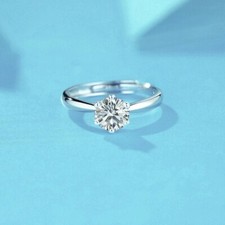 1 CT Round Cut Diamond Solitaire Wedding Engagement Ring 14K White Gold Finish