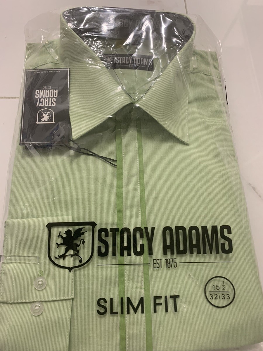 STACY ADAMS Pistachio Men's regular CUFF Dress Shirt SIZE 15.5 32/33 DSA0051 | eBay STACY ADAMS Pistachio Men's regular CUFF Dress Shirt SIZE 15.5 32/33 DSA0051 | eBay