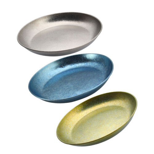 Pure Titanium Plate Ultralight Round Dinner Dish Pan Outdoor Camping Tableware - Picture 1 of 13