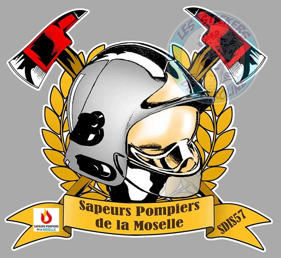 STICKER SAPEURS POMPIERS DE MOSELLE SDIS 57 AUTOCOLLANT METZ POMPIER PE146