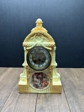 VINTAGE PORCELAIN MANTLE CLOCK  HAND PAINTED
