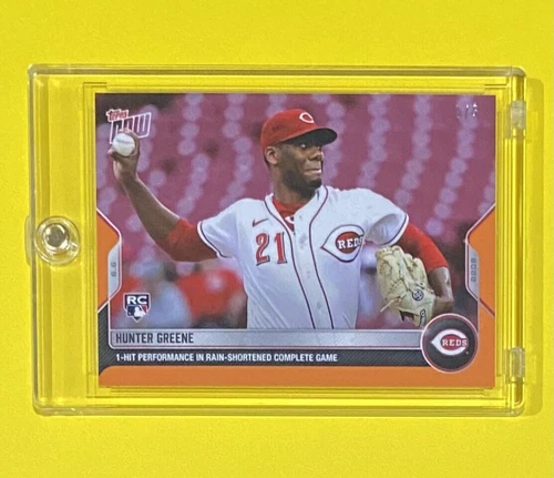 2022 MLB Topps Now Hunter Greene Rookie Card ORANGE PARALLEL /5 SSP Reds #308 RC