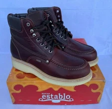 NEW - Establo Work Boots 513 Shedron 6" Leather Bull Fight Slip Resistant