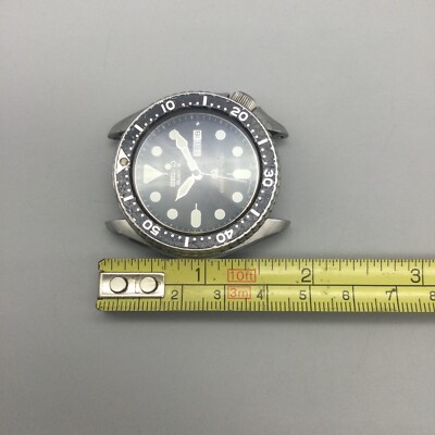 Vtg Seiko SQ Divers Watch Men 41mm Black Dial 7548-7000