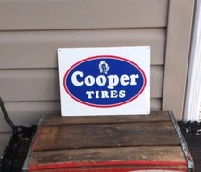 COOPER TIRES Metal Sign Advertising Repair Shop Logo Mechanic Garage 9x12 50084