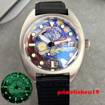 Tandorio NH35 Domed AR Sapphire Fashion 36mm Full Lume Automatic Men Watch 20atm