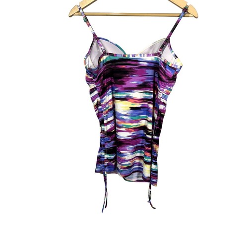 ASSETS BY SARA BLAKELY Women's Spanx Push-Up Tankini Swim Top Multi-Color Size L - Picture 5 of 10