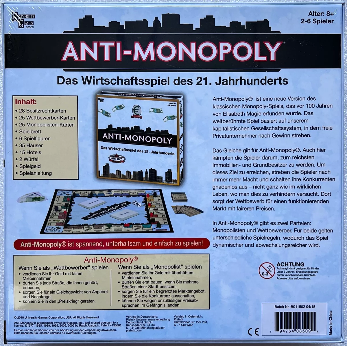 Anti-Monopoly Game, Family Game