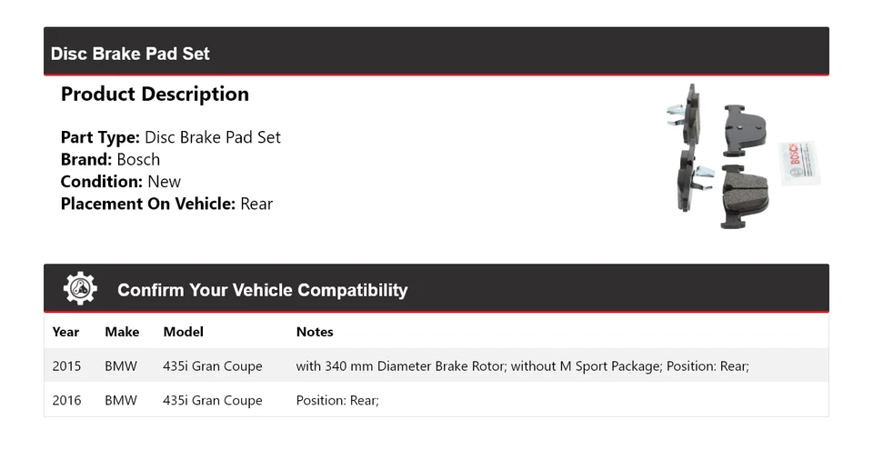 Pastillas de freno traseras de cerámica azul Bosch para BMW 435i Gran Coupé 2015-2016 Foto 2 de 4