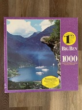 NEW Hasbro Milton Bradley Big Ben 1000 Geiranger, Norway Jigsaw Puzzle 1999