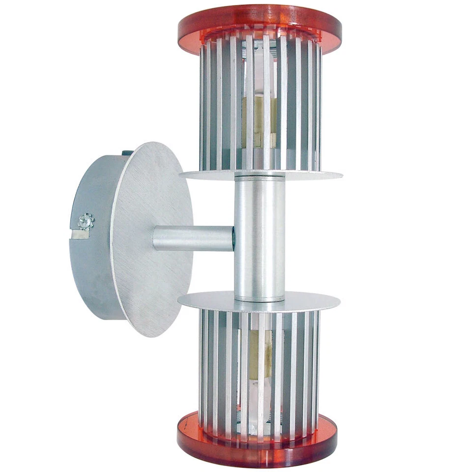 Lampada da Corridoio Luce Parete 2 Fiamma Vetro Argento Arancione G9 Dxh 12x22cm - Immagine 2 di 4