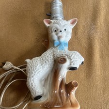 Antique Shawnee Mary Had A Little Lamb Baby Lamp