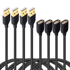 Besgoods USB Extension Cable 4-Pack 6ft/2m USB 2.0 Extension Cable A Male to ...