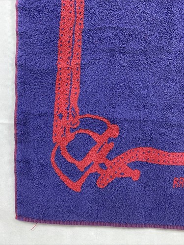 Vintage Ralph Lauren Red Blue 34x64 Equestrian Beach Towel USA Polo Pony 1980s - Picture 5 of 12