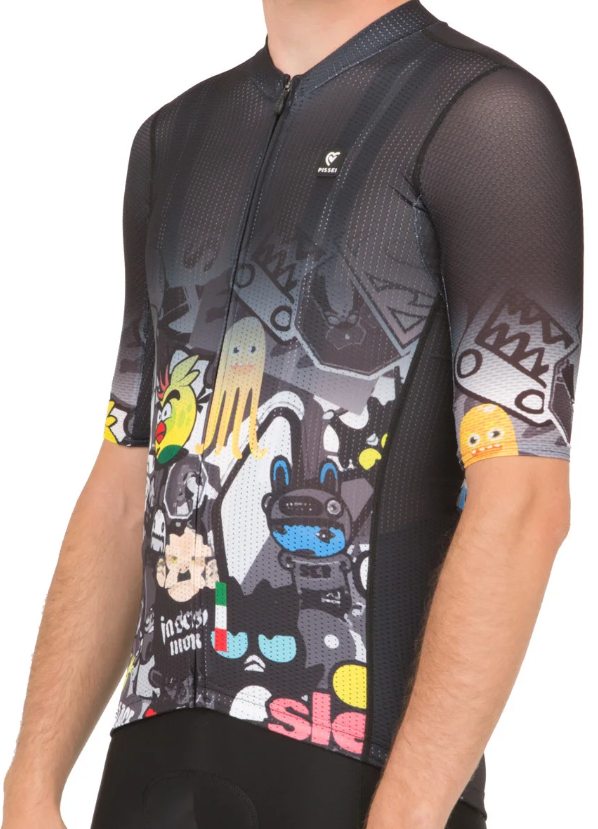 T-shirt PISSEI MC Sanremo – Cartoon – Noir – Manches Courtes – Unisexe Adulte – Made In Italy