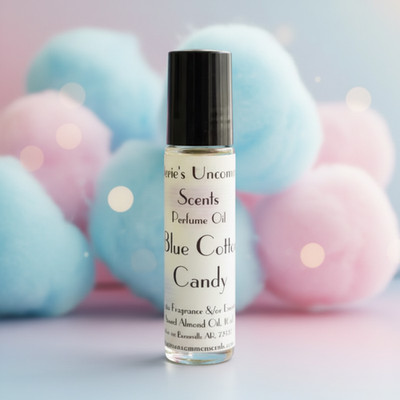 Blue Cotton Candy scented 10ml Roll on Bottle PERFUME BODY OIL FRAGRANCE