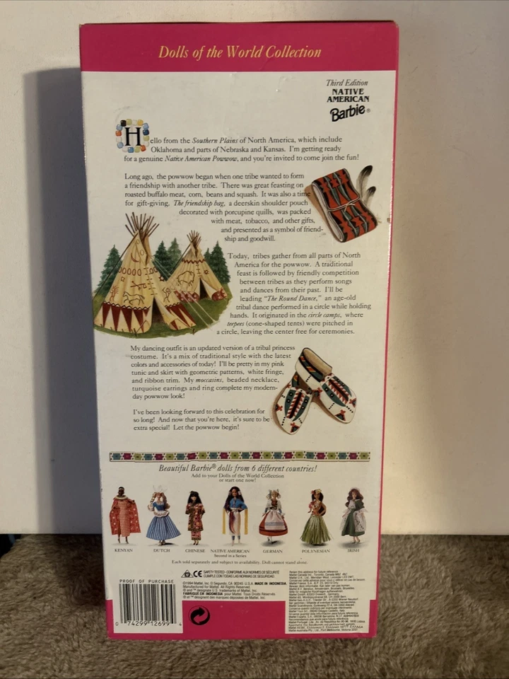 Muñeca Barbie Nativa Americana 3ª Edición 1995 Nueva en Caja Foto 2 de 4