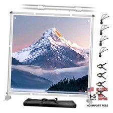 8 x 8FT Backdrop Banner Stand, Heavy Duty Adjustable Photo 8x8ft Silver