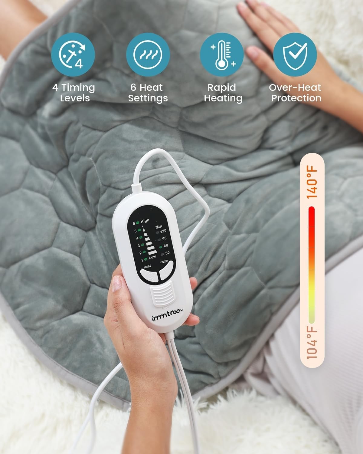 Weighted Heating Pad for Deeper Pain Relief, 7lbs XXXL Size(29x24) with Fast Hea