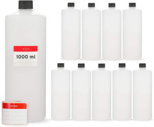 10 X Bottiglie Di Plastica 1000 Ml, HDPE, 1 Litro Bottiglie Rotonde Con Tappi a 