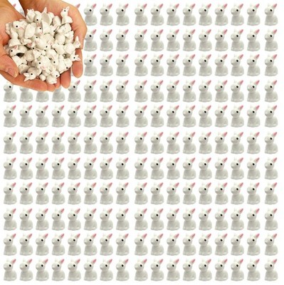 Resin Bunny Animals Miniature Rabbit Ornaments Easter Cake Decoration 200 PCS