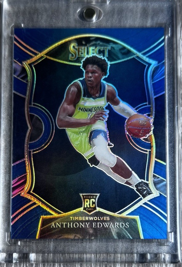 2020-21 Panini Select Blue Prizm Premier Level #169 Anthony Edwards Rookie