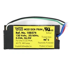 VOSSLOH-SCHWABE M2212CK-7EUN ELECTRONIC MH BALLAST, 22W M175 METAL HALIDE, 120V